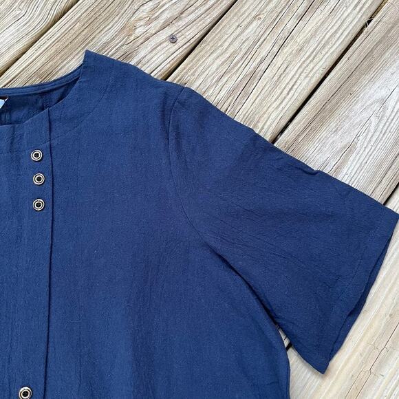 Cellabie Women's Navy Embroidered Linen Blend Top Size 3XL. NEW - Picture 3 of 11